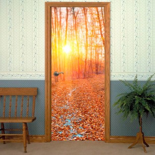 Vinilos y pegatinas para puertas atardecer bosque Vinilos y pegatinas para puertas atardecer bosque
